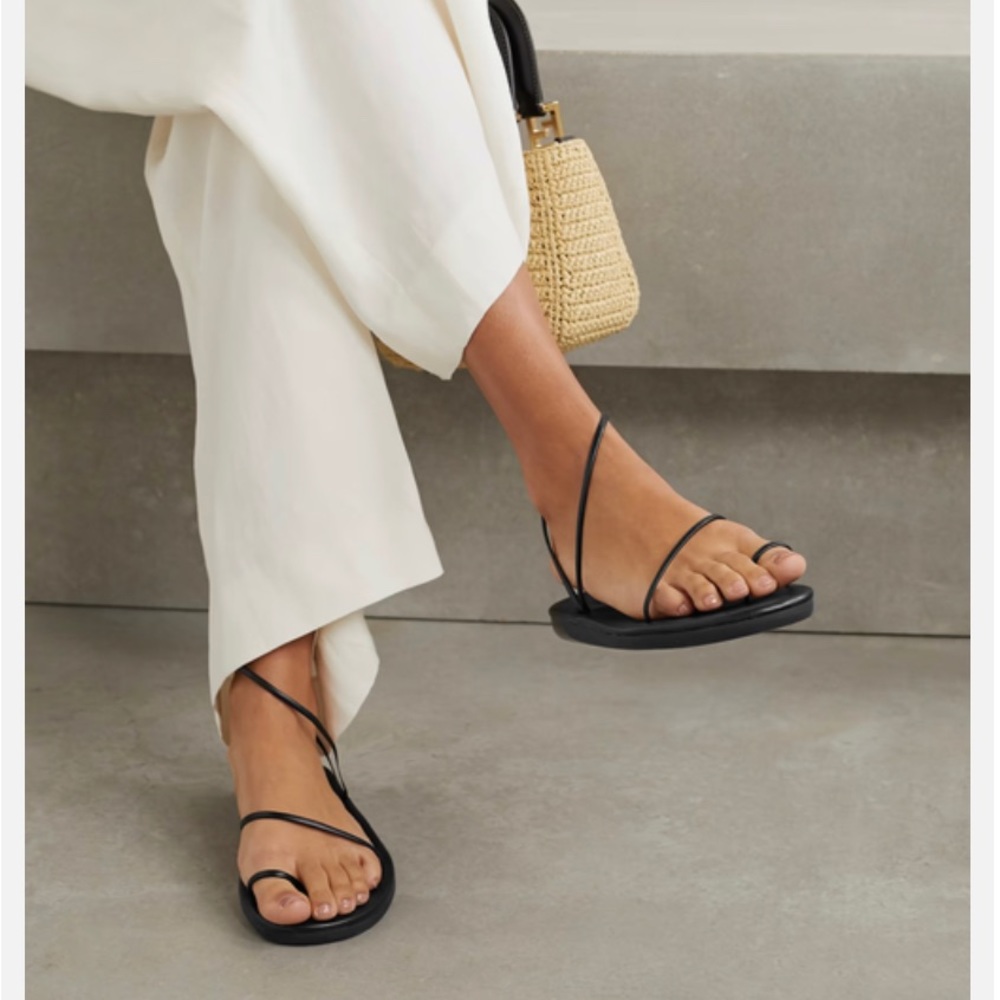 Ancient Greek sandals: Kansiz black size 7.5 US, 38 UK